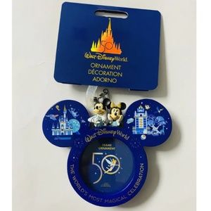 NWT Walt Disney World 50th Anniversary Mickey and Minnie Mouse Frame Ornament